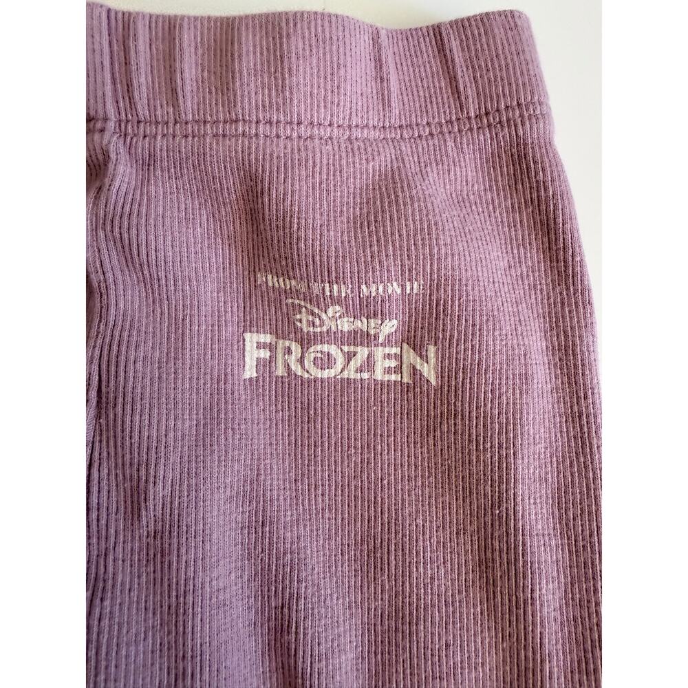 Zara Disney Frozen Girls Purple Ribbed Leggings Size 3T - Picture 2 of 3